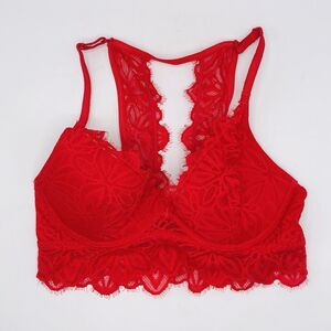 Victorias Secret Padded Underwire Date Lightly Lined Lace Bra Red Size S/P